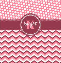 Thumbnail for Personalized Polka Dots and Chevron II Shower Curtain - Pink and White - Circle Nameplate - Decorate View