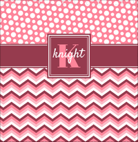 Thumbnail for Personalized Polka Dots and Chevron II Shower Curtain - Pink and White - Square Nameplate - Decorate View