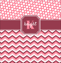 Thumbnail for Personalized Polka Dots and Chevron II Shower Curtain - Pink and White - Stamp Nameplate - Decorate View