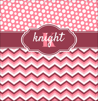Thumbnail for Personalized Polka Dots and Chevron II Shower Curtain - Pink and White - Fancy Nameplate - Decorate View