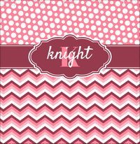 Thumbnail for Personalized Polka Dots and Chevron II Shower Curtain - Pink and White - Fancy Nameplate II - Decorate View