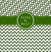 Thumbnail for Personalized Polka Dots and Chevron III Shower Curtain - Green and White - Circle Nameplate - Decorate View