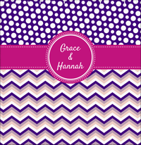 Thumbnail for Personalized Polka Dots and Chevron IV Shower Curtain - Pink and Purple - Circle Nameplate - Decorate View