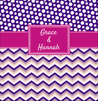 Thumbnail for Personalized Polka Dots and Chevron IV Shower Curtain - Pink and Purple - Rectangle Nameplate - Decorate View