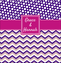 Thumbnail for Personalized Polka Dots and Chevron IV Shower Curtain - Pink and Purple - Square Nameplate - Decorate View