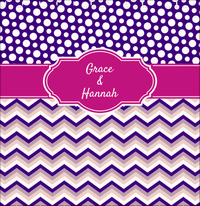 Thumbnail for Personalized Polka Dots and Chevron IV Shower Curtain - Pink and Purple - Fancy Nameplate - Decorate View