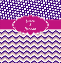 Thumbnail for Personalized Polka Dots and Chevron IV Shower Curtain - Pink and Purple - Fancy Nameplate II - Decorate View