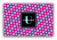 Thumbnail for Personalized Polka Dots Canvas Wrap & Photo Print - Pink with Square Nameplate - Front View