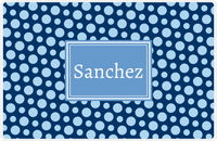 Thumbnail for Personalized Polka Dot Placemat - Navy and Light Blue - Glacier Rectangle Frame -  View