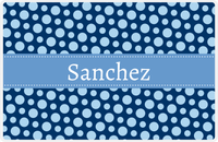 Thumbnail for Personalized Polka Dot Placemat - Navy and Light Blue - Glacier Ribbon Frame -  View