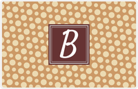 Thumbnail for Personalized Polka Dot Placemat - Light Brown and Champagne - Brown Square Frame -  View
