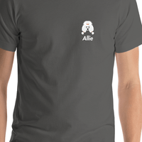 Thumbnail for Personalized Poodle T-Shirt - Grey - Shirt Close-Up View
