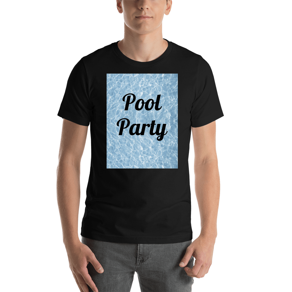 Personalized Pool Water T-Shirt - Black - Pool Party - Shirt View