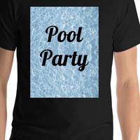 Thumbnail for Personalized Pool Water T-Shirt - Black - Pool Party - Shirt Close-Up View