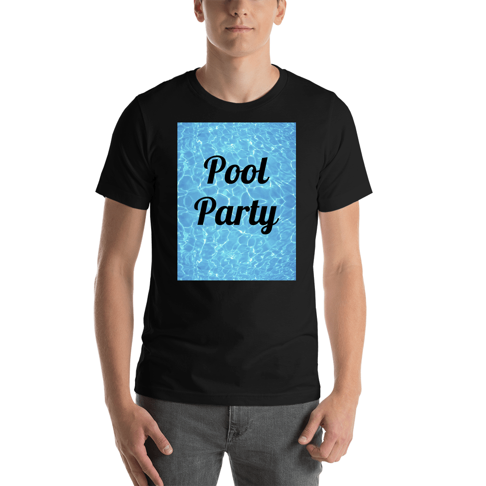 Personalized Pool Water T-Shirt - Black - Pool Party - Shirt View
