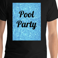 Thumbnail for Personalized Pool Water T-Shirt - Black - Pool Party - Shirt Close-Up View