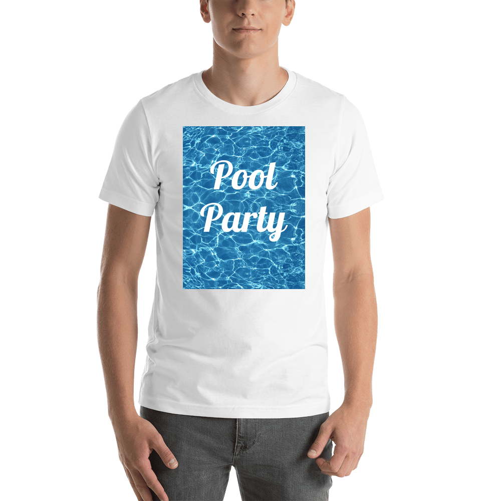 Personalized Pool Water T-Shirt - White - Pool Party - Shirt View