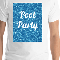 Thumbnail for Personalized Pool Water T-Shirt - White - Pool Party - Shirt Close-Up View