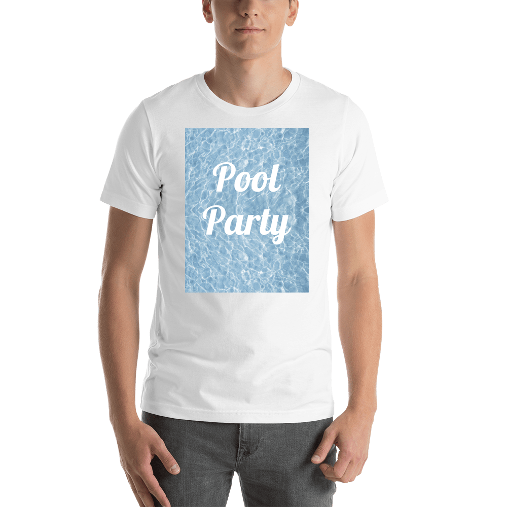 Personalized Pool Water T-Shirt - White - Pool Party - Shirt View