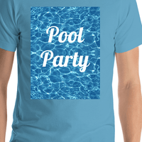 Thumbnail for Personalized Pool Water T-Shirt - Ocean Blue - Pool Party - Shirt Close-Up View