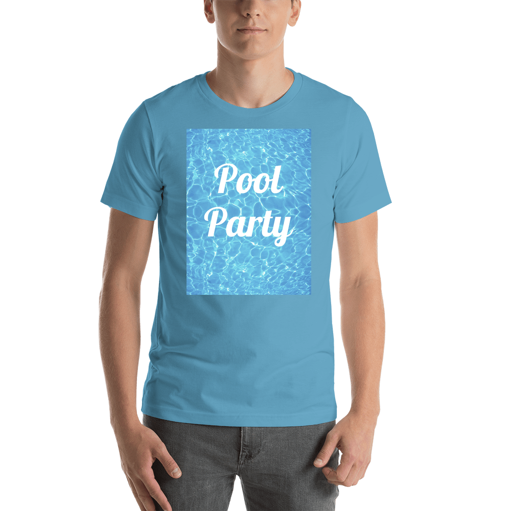Personalized Pool Water T-Shirt - Ocean Blue - Pool Party - Shirt View