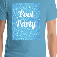 Thumbnail for Personalized Pool Water T-Shirt - Ocean Blue - Pool Party - Shirt Close-Up View