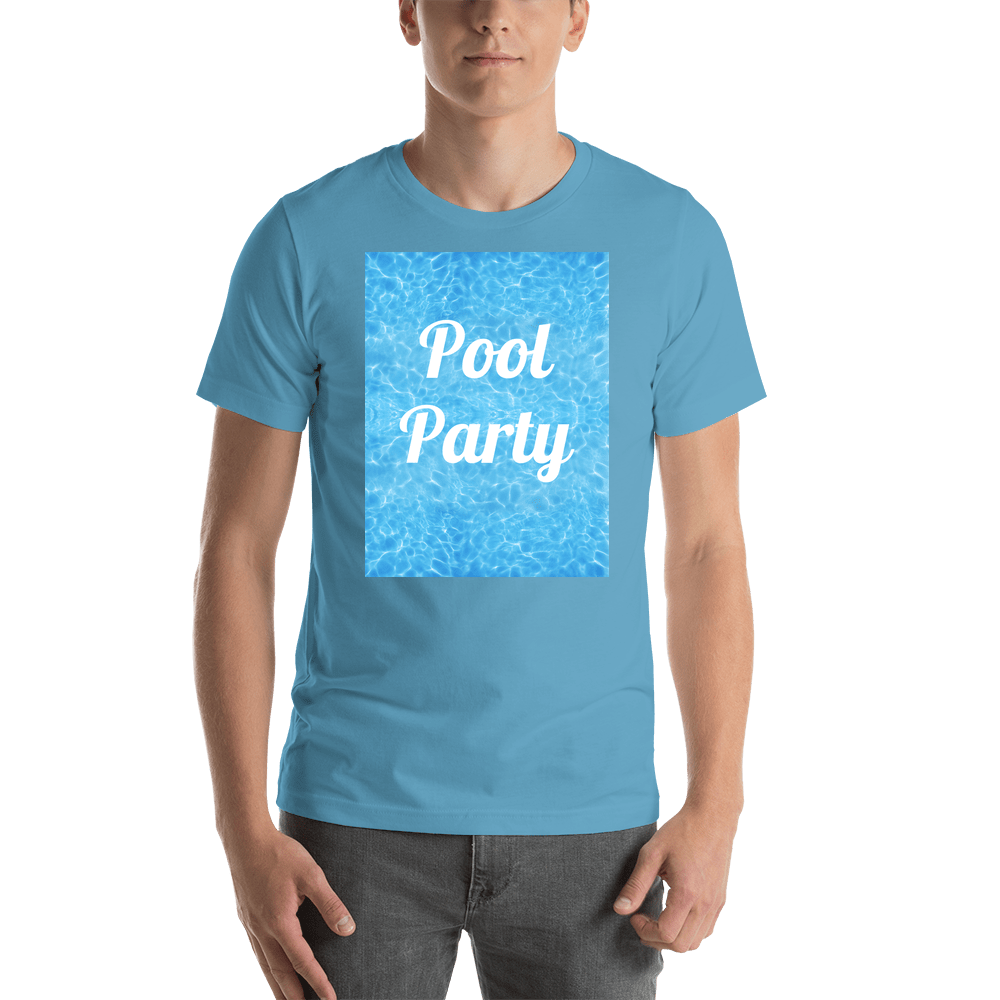 Personalized Pool Water T-Shirt - Ocean Blue - Pool Party - Shirt View