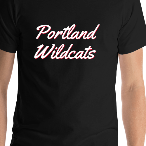 Personalized Portland T-Shirt - Black - Shirt Close-Up View