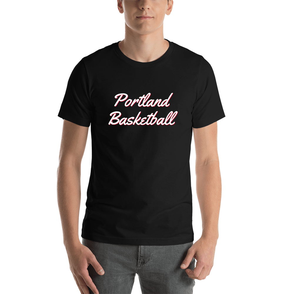 Personalized Portland Basketball T-Shirt - Black - Shirt View