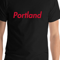 Thumbnail for Personalized Portland T-Shirt - Black - Shirt Close-Up View