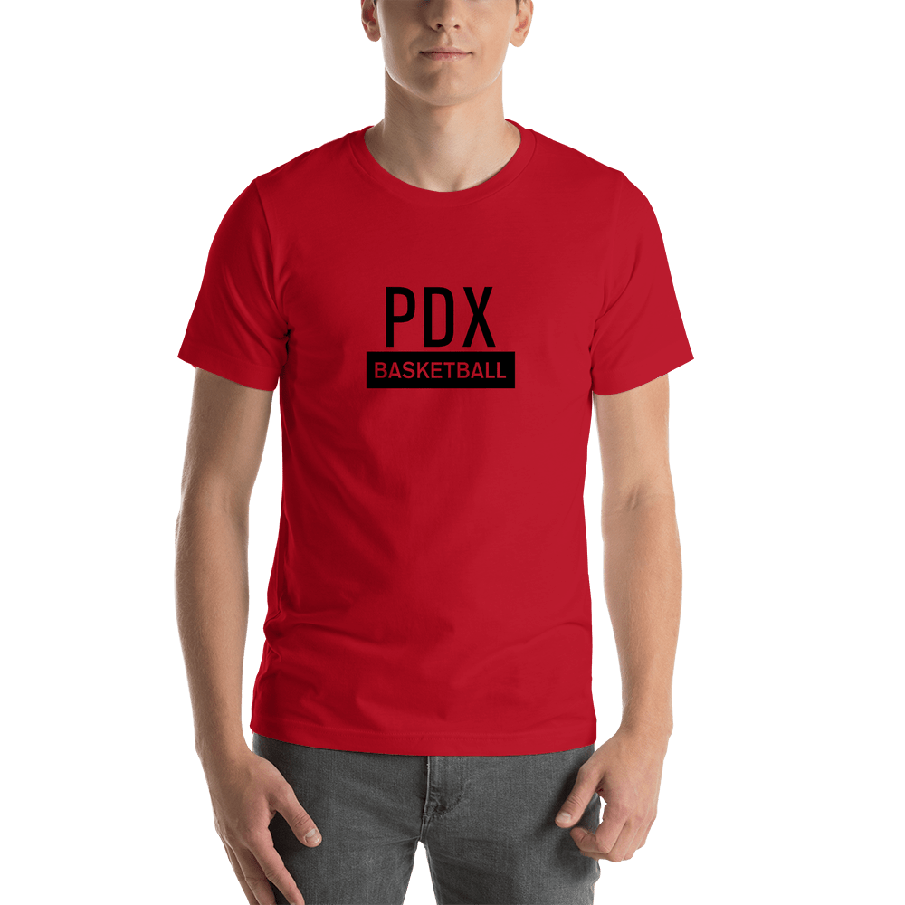 Portland Basketball T-Shirt - Red - Shirt View