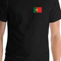 Thumbnail for Portugal Flag T-Shirt - Black - Shirt Close-Up View