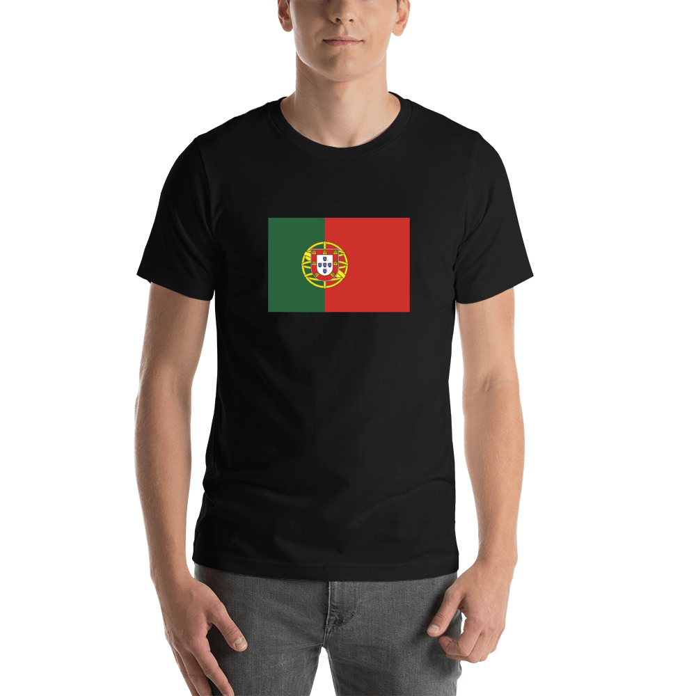 Portugal Flag T-Shirt - Black - Shirt View