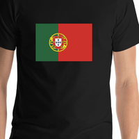 Thumbnail for Portugal Flag T-Shirt - Black - Shirt Close-Up View
