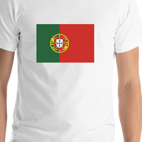 Thumbnail for Portugal Flag T-Shirt - White - Shirt Close-Up View