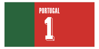 Thumbnail for Personalized Portugal Jersey Number Beach Towel - Front View