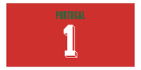 Thumbnail for Personalized Portugal Jersey Number Beach Towel - Red - Front View