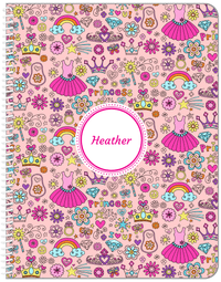 Thumbnail for Personalized Princess Notebook I - Pink Background - Circle Nameplate - Front View