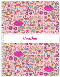 Thumbnail for Personalized Princess Notebook I - Pink Background - Ribbon Nameplate - Front View