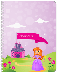 Thumbnail for Personalized Princess Notebook V - Pink Background - Redhead Princess - Front View