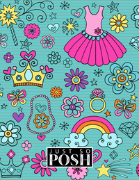 Thumbnail for Personalized Princess Notebook VI - Teal Background - Back View