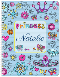 Thumbnail for Personalized Princess Notebook VI - Blue Background - Front View