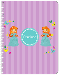 Thumbnail for Personalized Princess Notebook VII - Purple Background - Redhead Princess - Front View