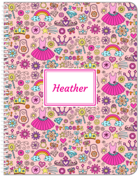 Thumbnail for Personalized Princess Notebook I - Pink Background - Rectangle Nameplate - Front View