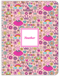 Thumbnail for Personalized Princess Notebook I - Pink Background - Square Nameplate - Front View