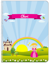 Thumbnail for Personalized Princess Notebook III - Blue Background - Blonde Princess - Front View