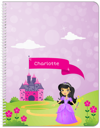 Thumbnail for Personalized Princess Notebook V - Pink Background - Asian Princess - Front View