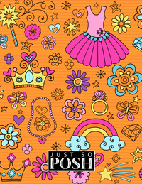 Thumbnail for Personalized Princess Notebook VI - Orange Background - Back View