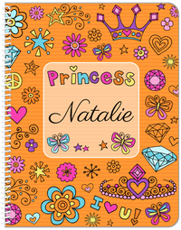 Thumbnail for Personalized Princess Notebook VI - Orange Background - Front View