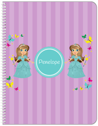 Thumbnail for Personalized Princess Notebook VII - Purple Background - Brunette Princess - Front View
